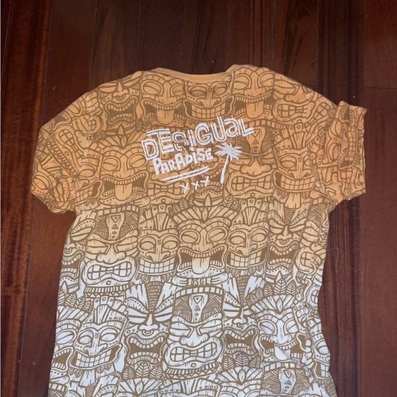 Boy's Desigual T Shirt Tee Size 13/14 Orange sequin - Picture 2 of 3